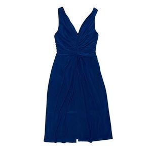 Joseph Ribkoff Dress Women’s 8 US Navy Blue Ruching V-Neck Knee Length‎